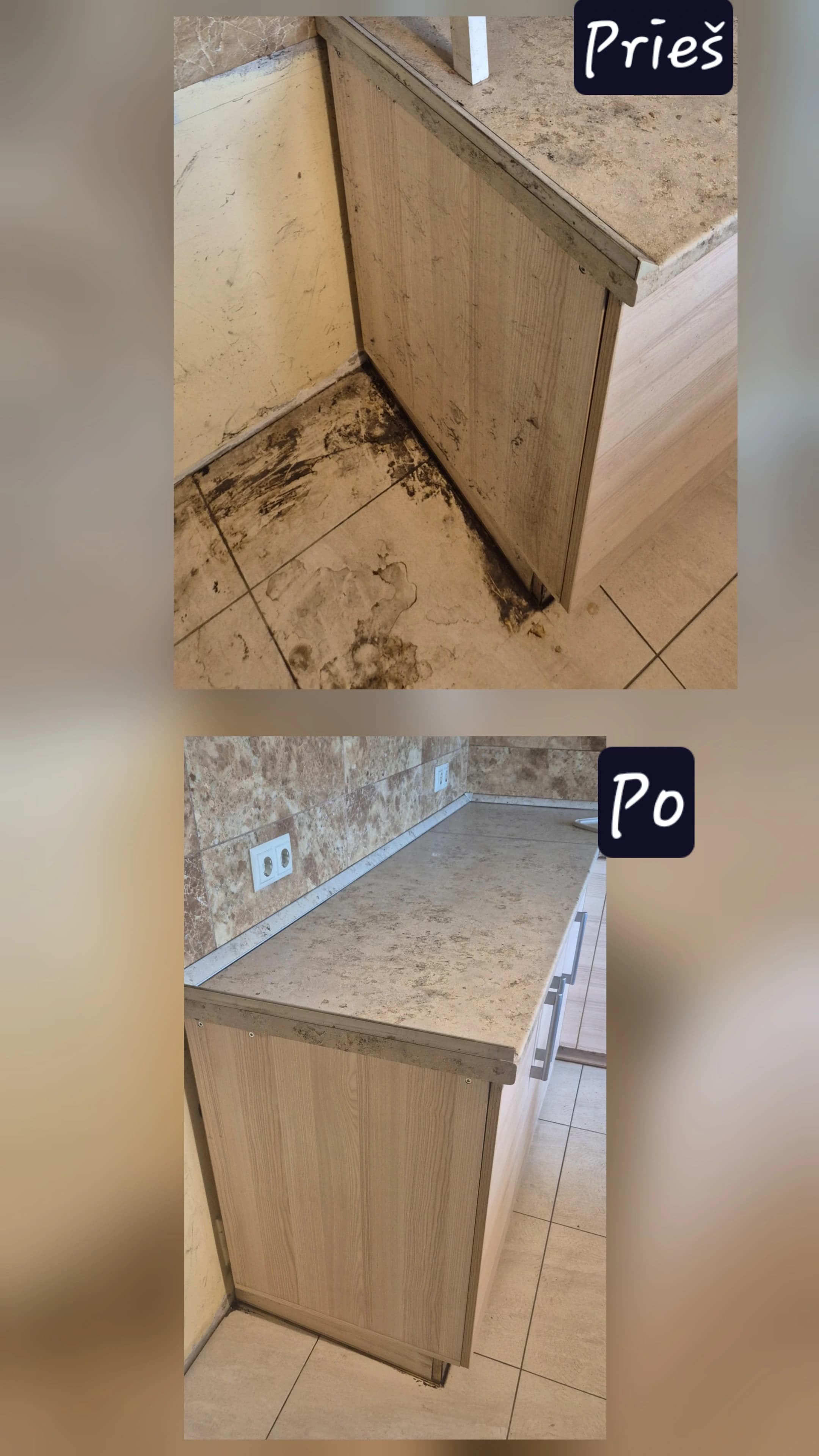Apartment cleaning — before and after