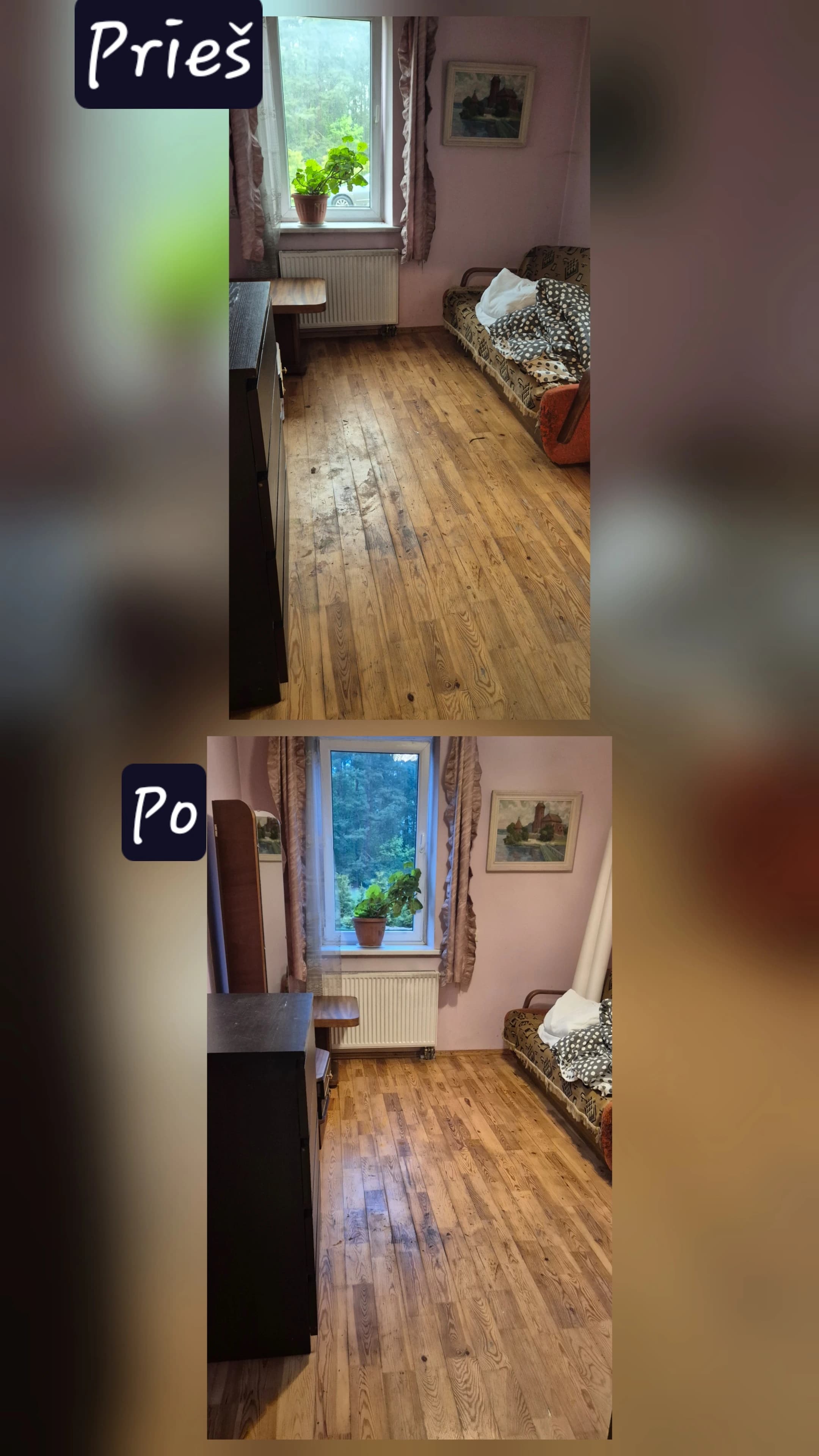 Apartment cleaning — before and after