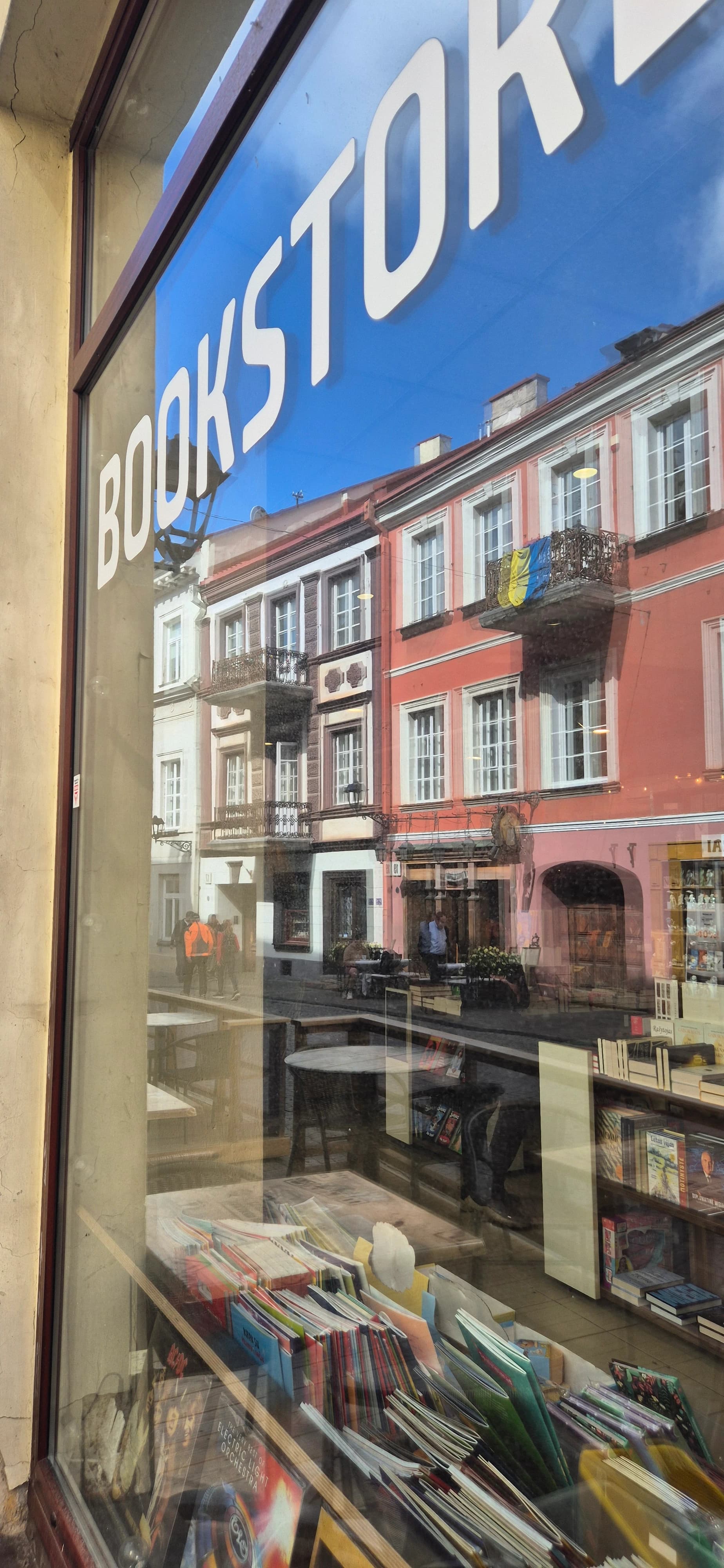 Bookstore window cleaning