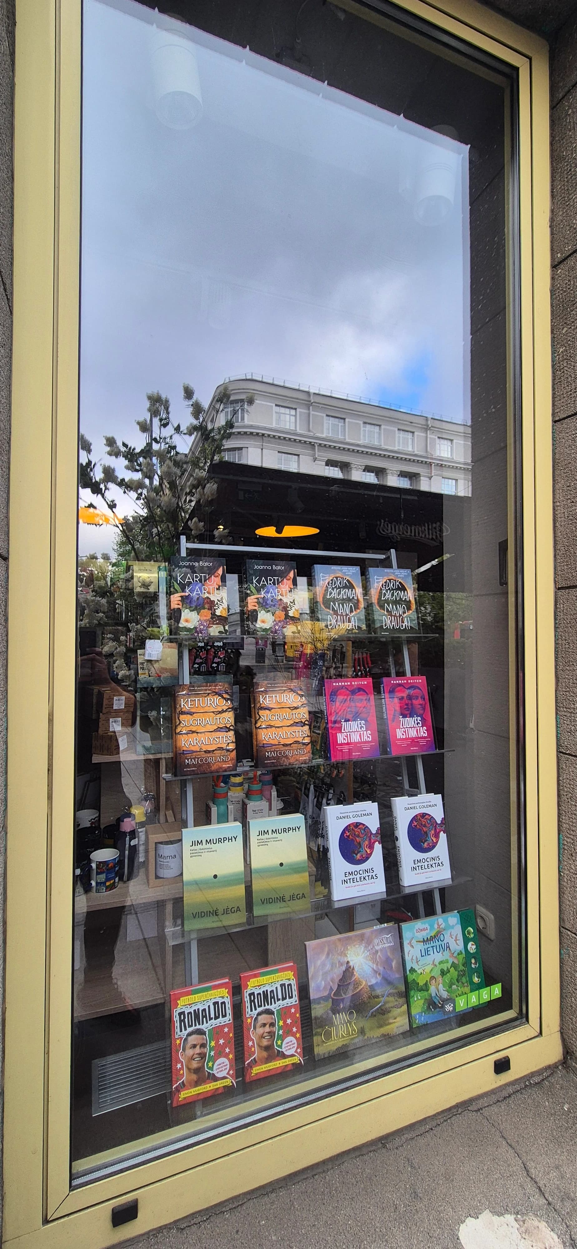 Bookstore window cleaning