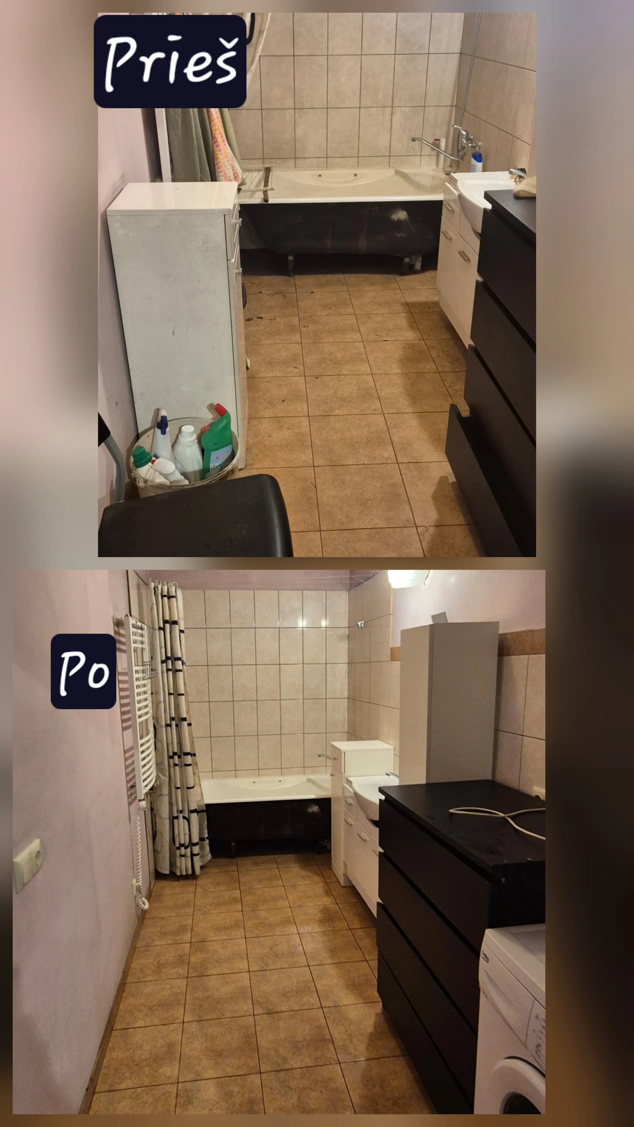 Apartment cleaning — before and after