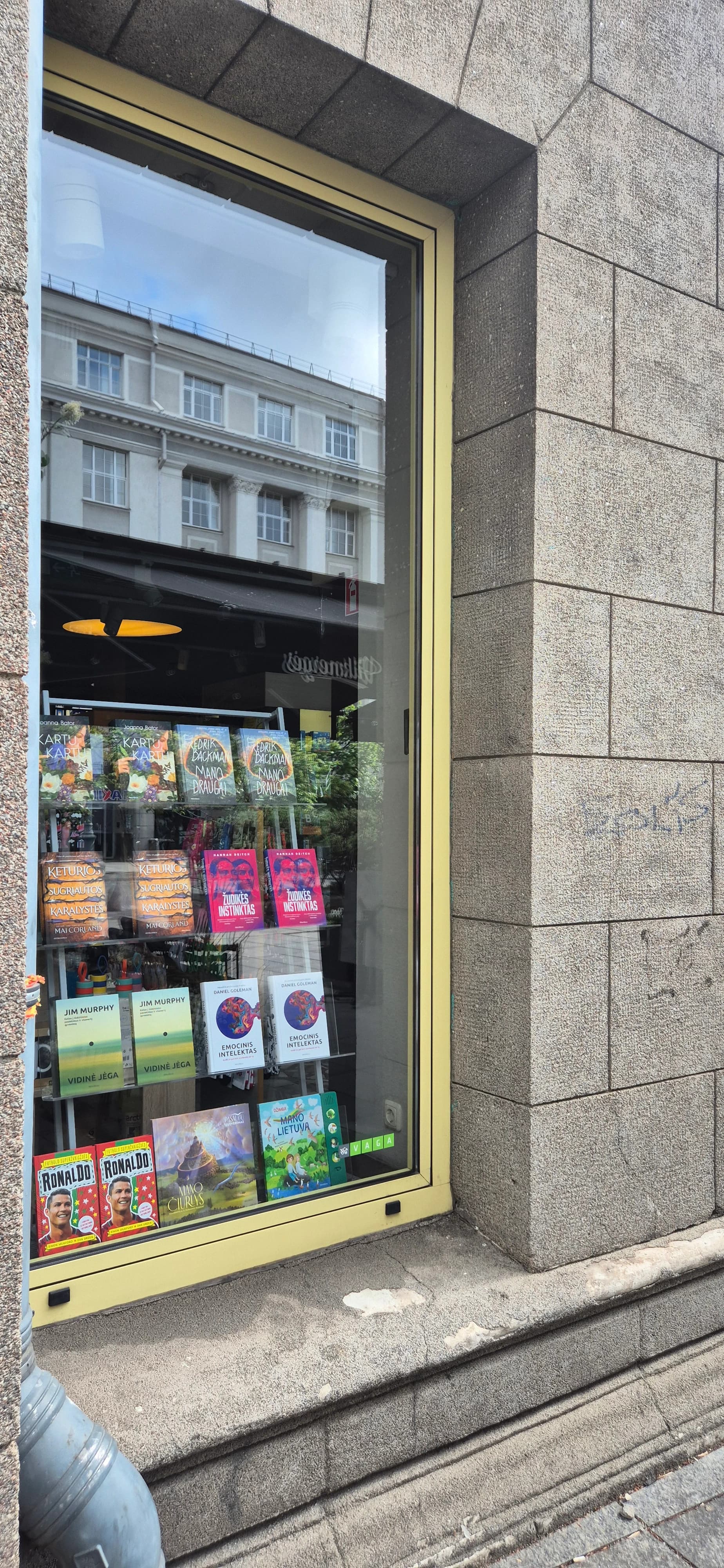 Bookstore window cleaning