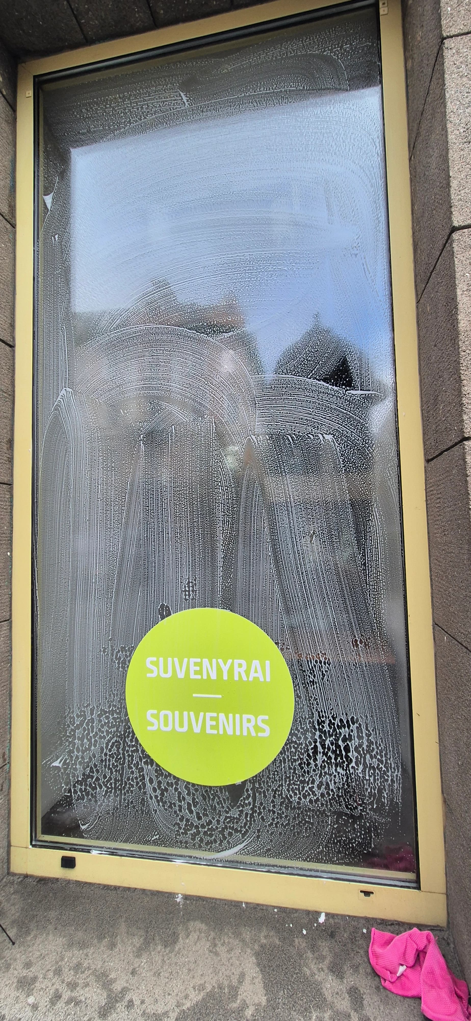 Bookstore window cleaning