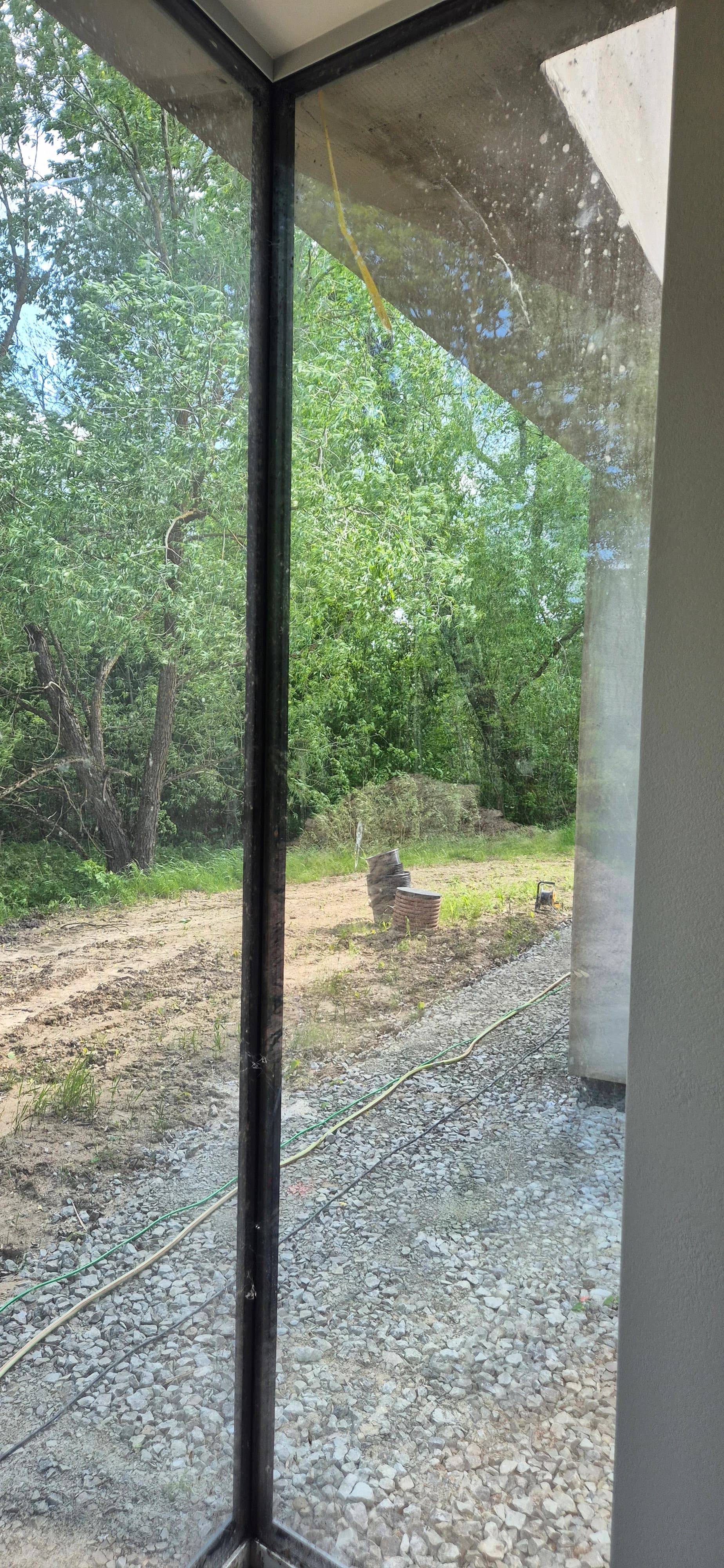 Glass roof and window cleaning at a house