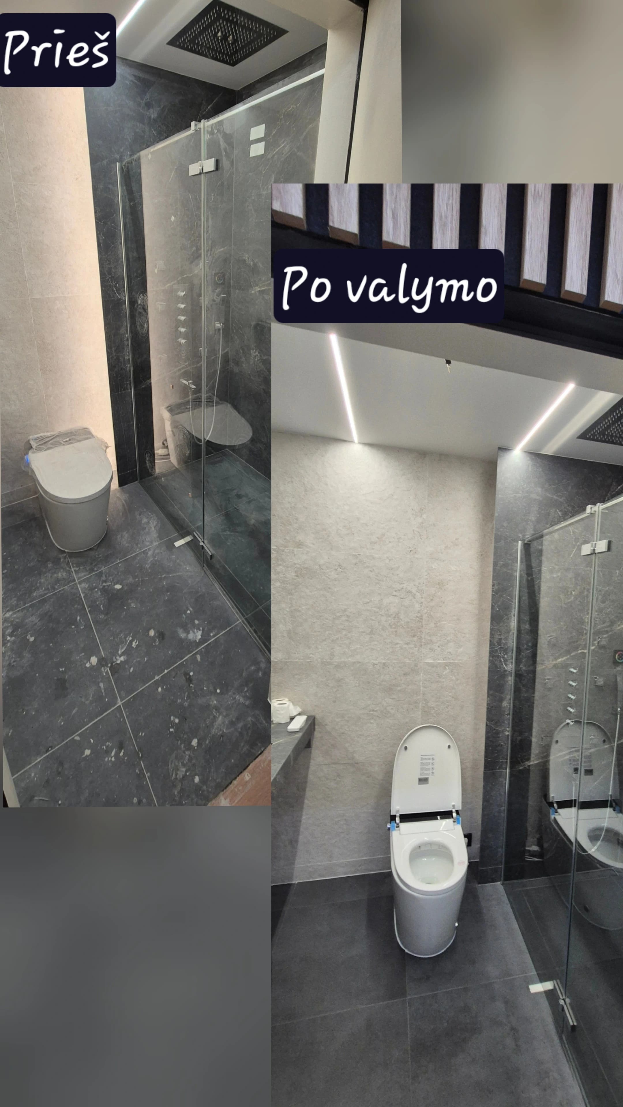 Buto valymas – prieš ir po