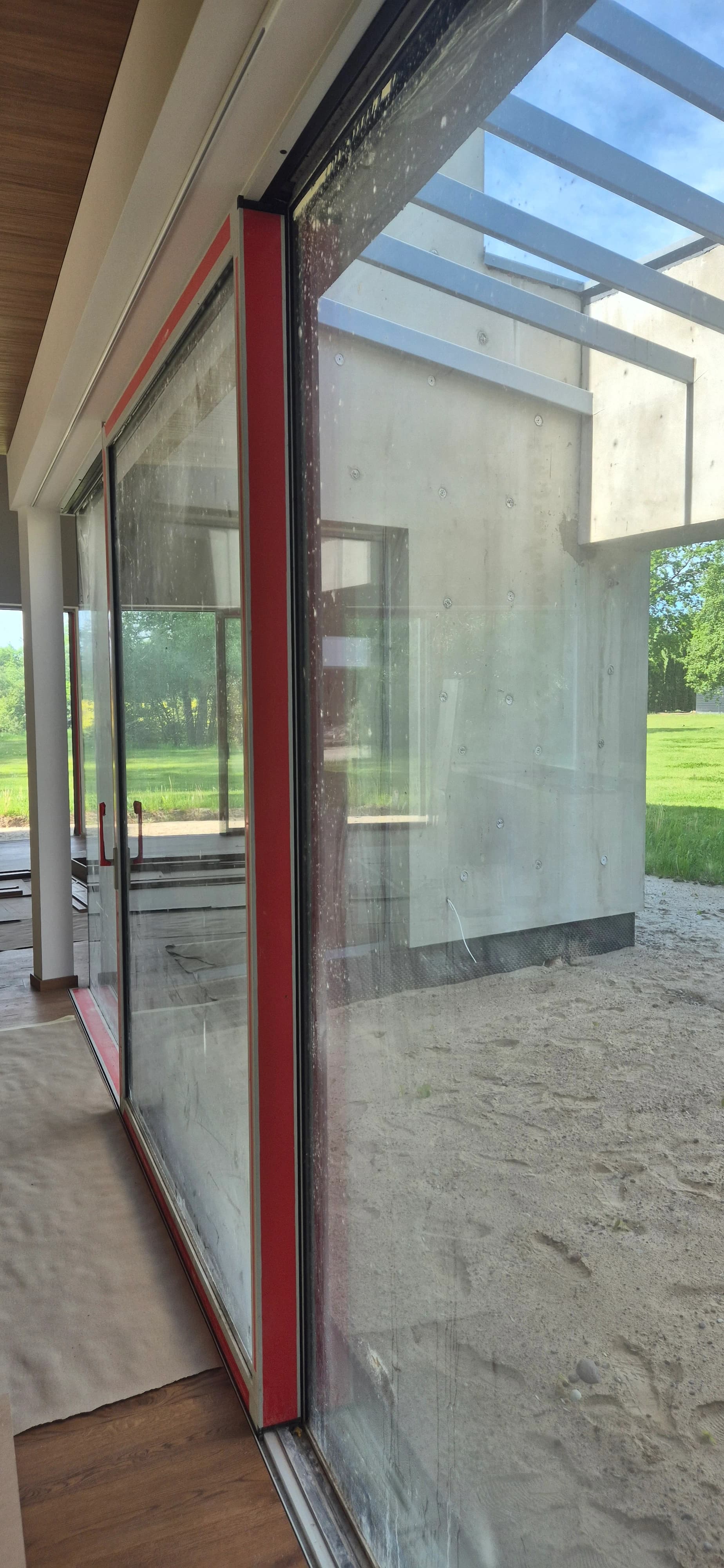 Glass roof and window cleaning at a house