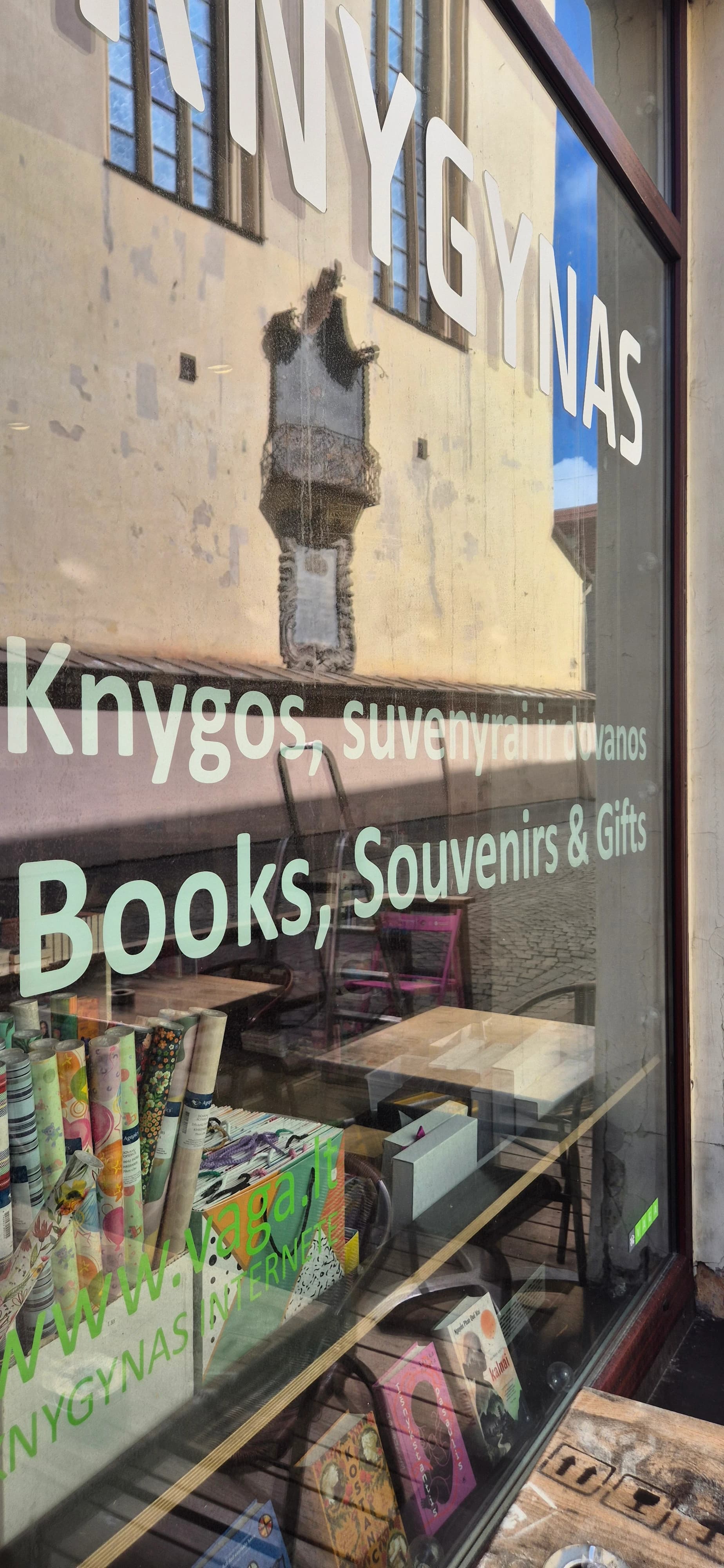Bookstore window cleaning