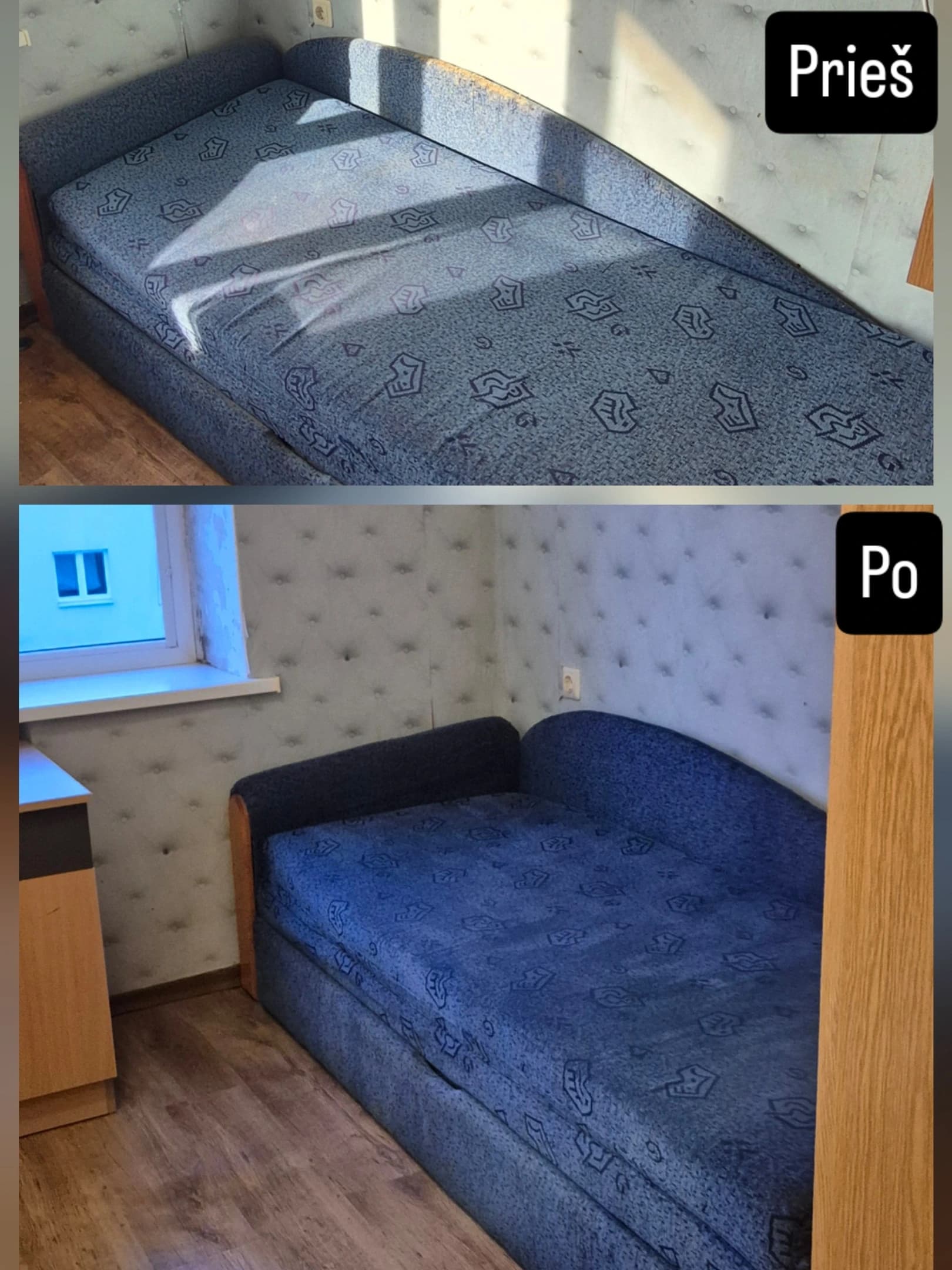 Buto kraustymosi valymas su baldais