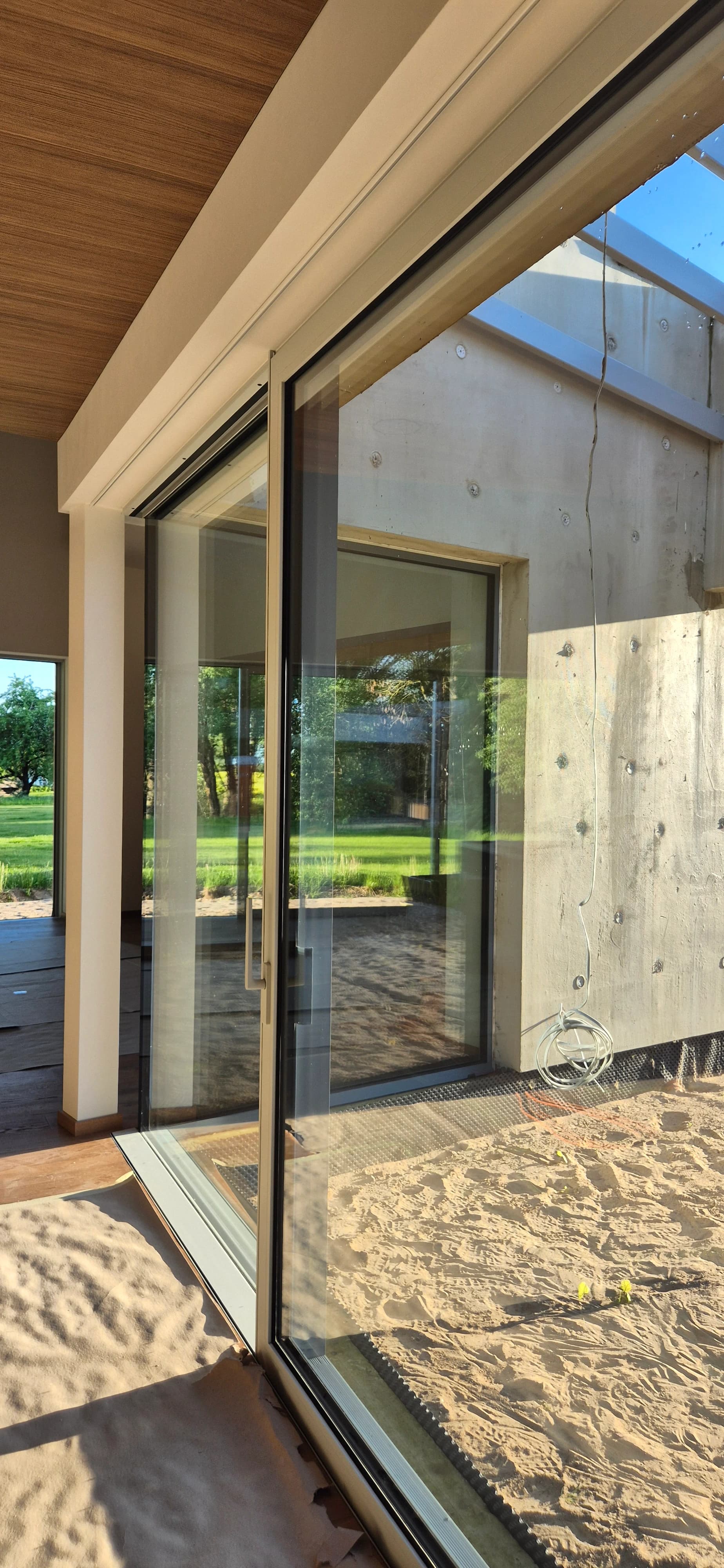 Glass roof and window cleaning at a house