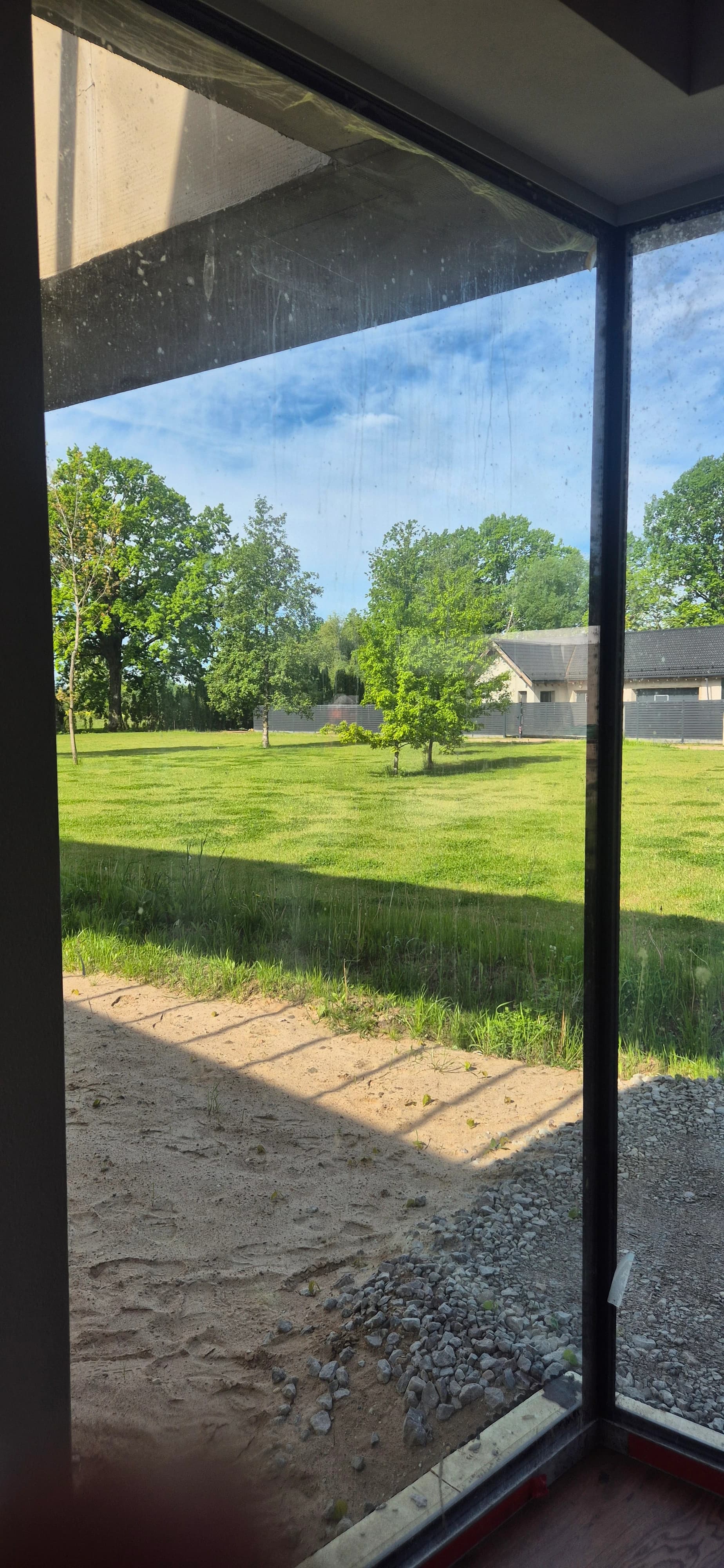 Glass roof and window cleaning at a house