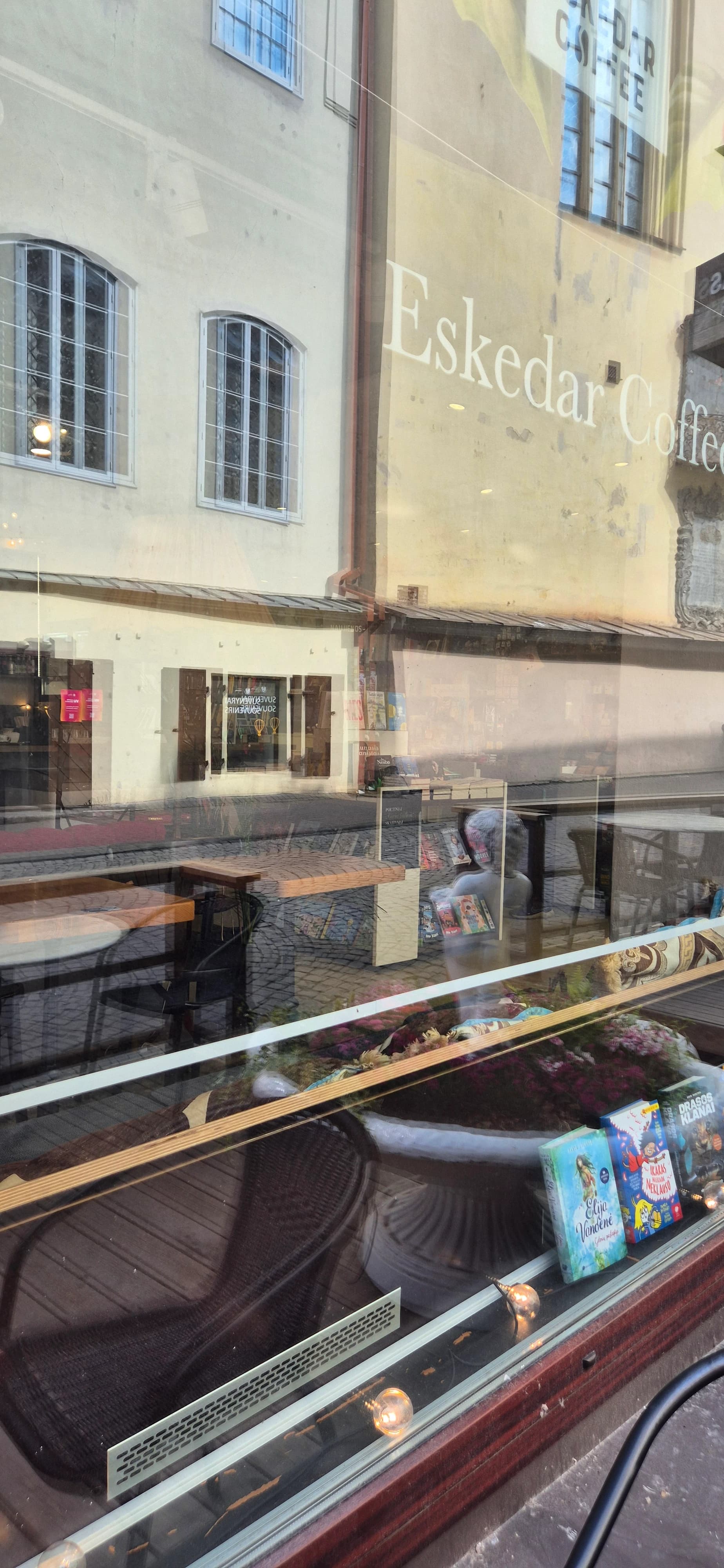 Bookstore window cleaning