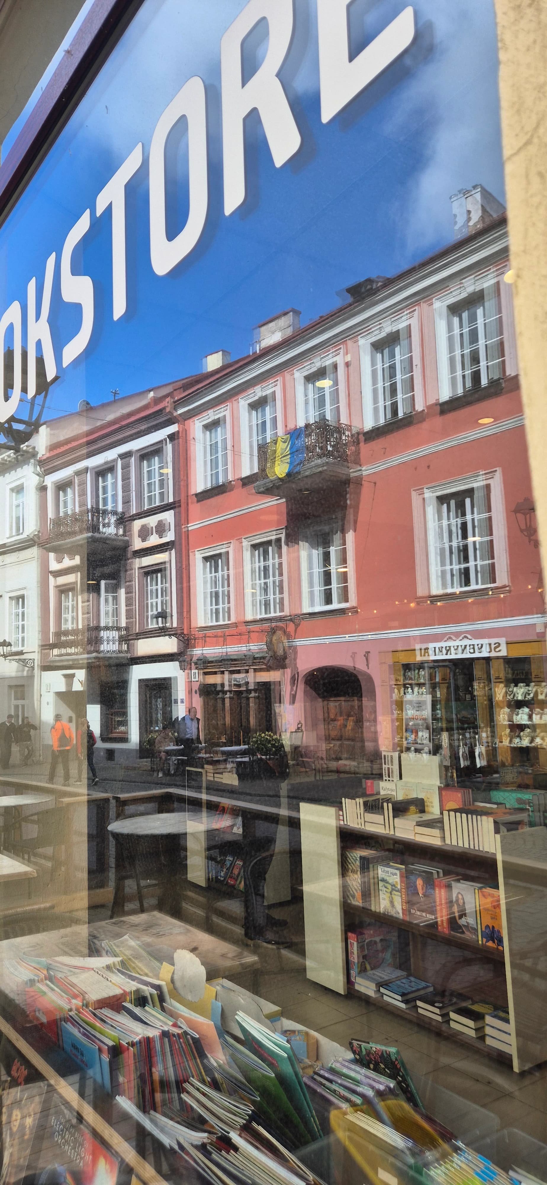 Bookstore window cleaning