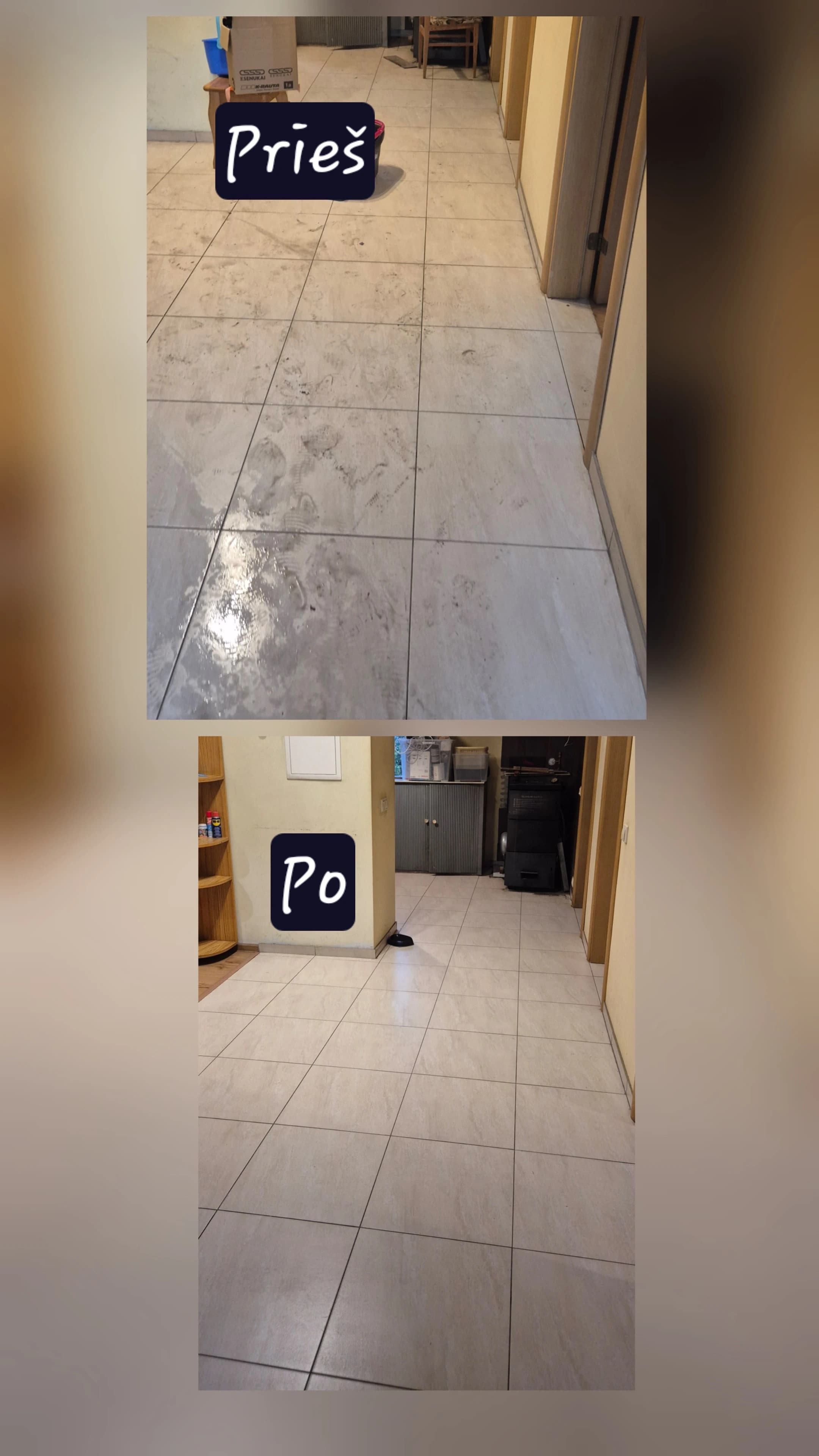 Apartment cleaning — before and after